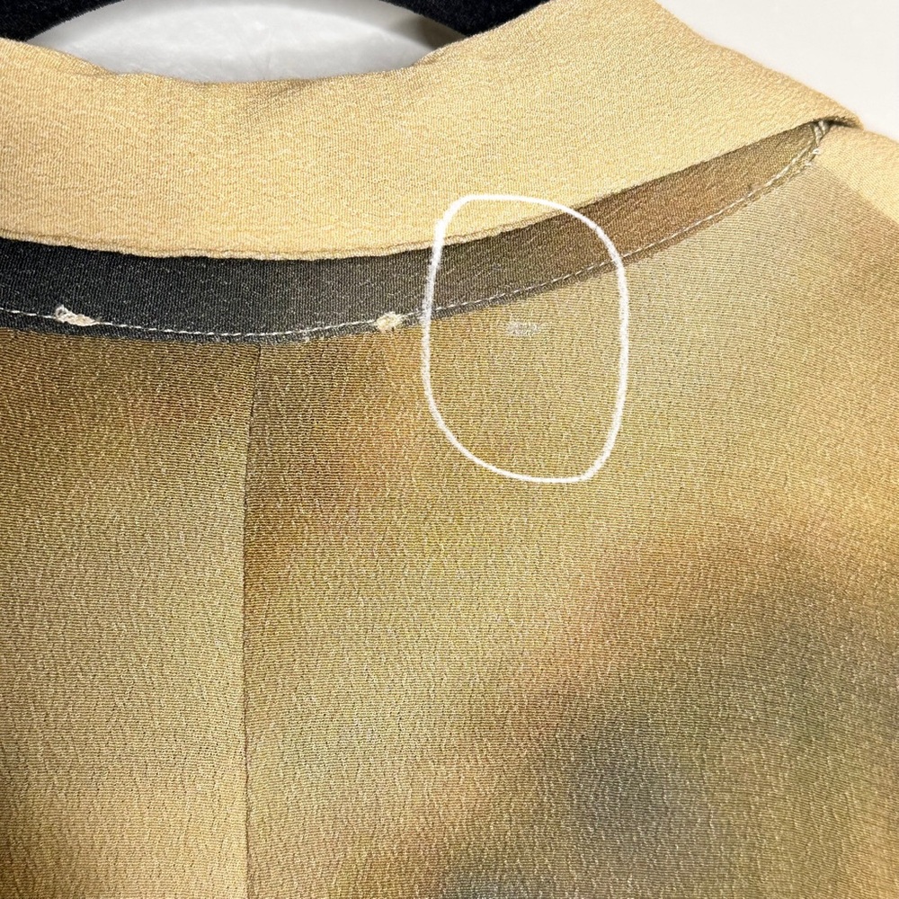 DISSH Henley Tie Front Shirt Beige Black Abstract Print US 6 - Picture 11 of 12